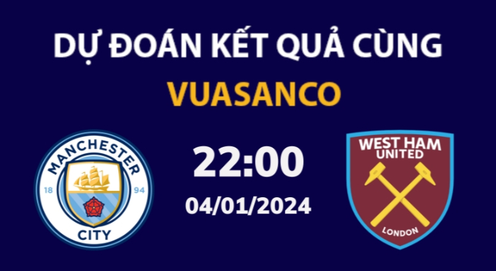 Soi kèo Man City vs West Ham – 22h00 – 04/01 – Ngoại hạng Anh